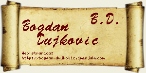 Bogdan Dujković vizit kartica